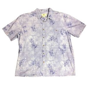 Island Shores Hawaiian Shirt Light Purple Men's XXL